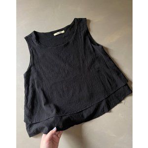 1990s Asymmetrical Layered Crop Top | Vintage Sleeveless Top